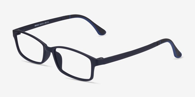 Broad Navy PlasticEyeglass Frames from EyeBuyDirect, Angle View