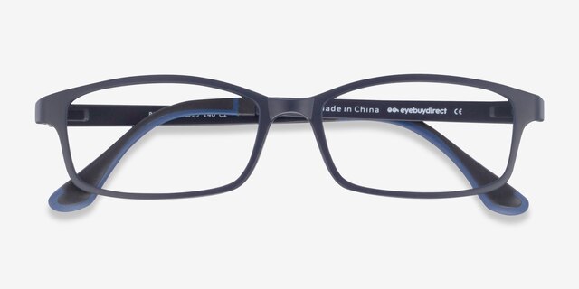 Broad Navy PlasticEyeglass Frames from EyeBuyDirect, Closed View