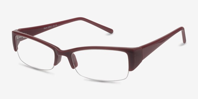 Diane Red PlasticEyeglass Frames from EyeBuyDirect, Angle View