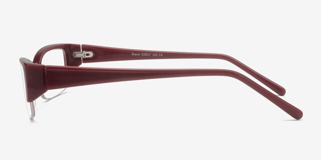 Diane Red PlasticEyeglass Frames from EyeBuyDirect, Side View