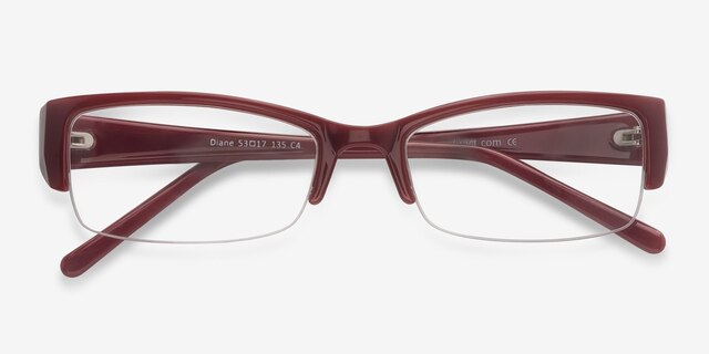 Diane Red PlasticEyeglass Frames from EyeBuyDirect, Closed View