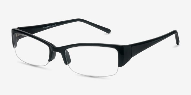 Diane Black PlasticEyeglass Frames from EyeBuyDirect, Angle View