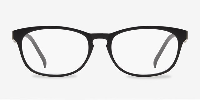 Drums Matte Black PlastiqueMontures de lunettes de vue d'EyeBuyDirect, Vue de Face