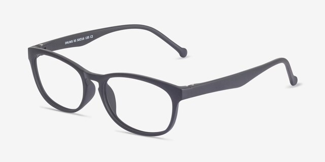 Drums Matte Black PlastiqueMontures de lunettes de vue d'EyeBuyDirect, Vue d'Angle