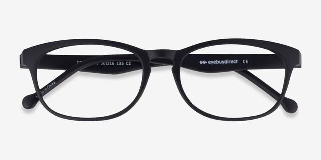 Drums Matte Black PlastiqueMontures de lunettes de vue d'EyeBuyDirect, Vue Rapprochée