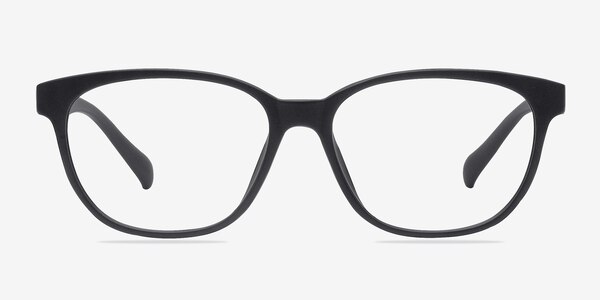Moody Matte Black Plastic Eyeglass Frames