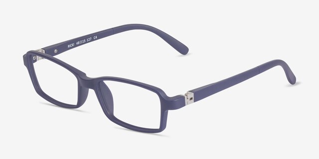 Ricki Matte Navy PlastiqueMontures de lunettes de vue d'EyeBuyDirect, Vue d'Angle