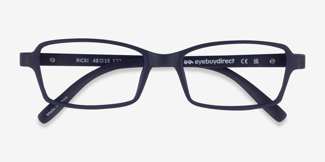 Ricki Matte Navy PlastiqueMontures de lunettes de vue d'EyeBuyDirect, Vue Rapprochée