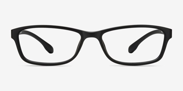 Versus Matte Black PlasticEyeglass Frames from EyeBuyDirect, Front View