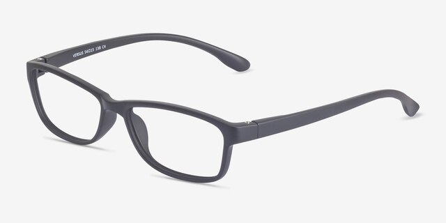 Versus Matte Black PlasticEyeglass Frames from EyeBuyDirect, Angle View