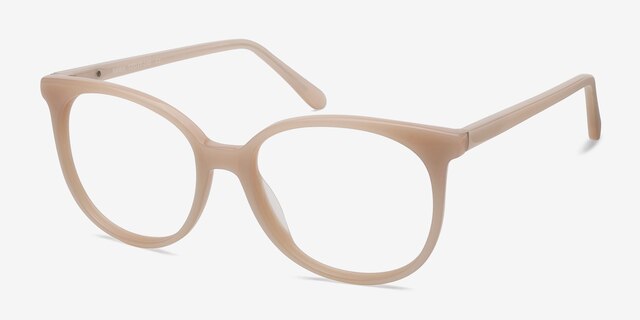 Bardot Rose pâle AcétateMontures de lunettes de vue d'EyeBuyDirect, Vue d'Angle