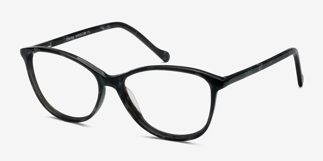 Charlize Gray AcetateEyeglass Frames from EyeBuyDirect, Angle View