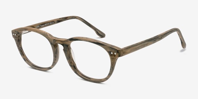 Little Things Brown Wood-textureEyeglass Frames from EyeBuyDirect, Angle View