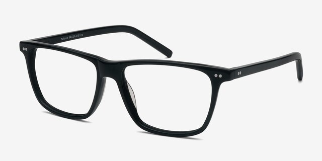 Default Black AcetateEyeglass Frames from EyeBuyDirect, Angle View
