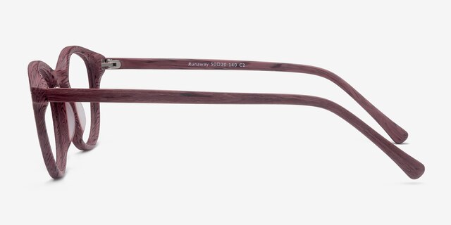 Runaway Burgundy AcétateMontures de lunettes de vue d'EyeBuyDirect, Vue de Côté