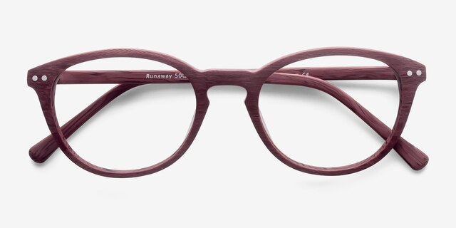 Runaway Burgundy AcétateMontures de lunettes de vue d'EyeBuyDirect, Vue Rapprochée