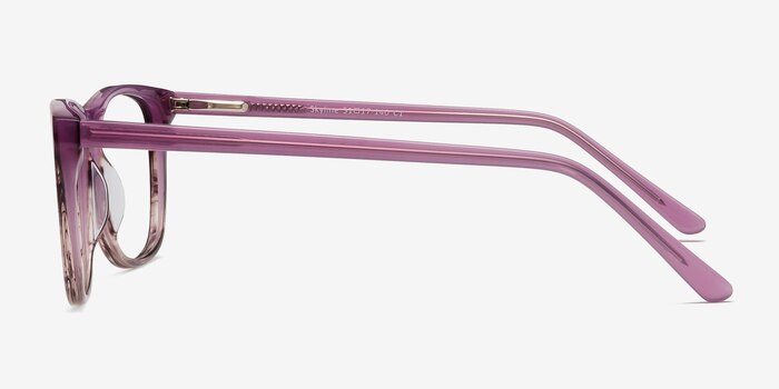 Skyline Purple Striped Acétate Montures de lunettes de vue d'EyeBuyDirect