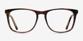 Skyline Brown Striped Acétate Montures de lunettes de vue d'EyeBuyDirect, Vue de Face