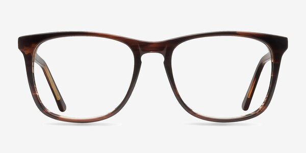 Skyline Brown Striped Acétate Montures de lunettes de vue