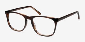 Skyline Brown Striped Acétate Montures de lunettes de vue d'EyeBuyDirect, Vue d'Angle
