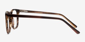 Skyline Brown Striped Acétate Montures de lunettes de vue d'EyeBuyDirect, Vue de Côté