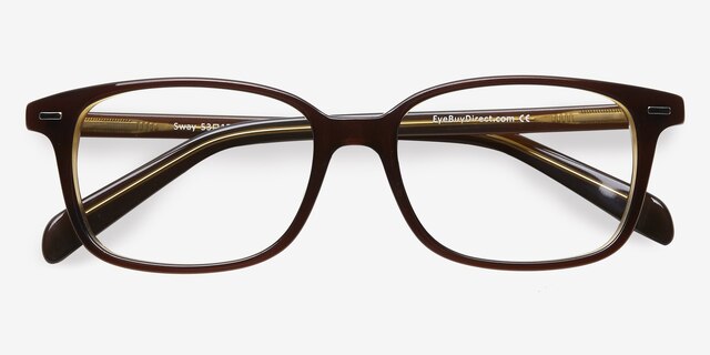 Sway Brown AcetateEyeglass Frames from EyeBuyDirect, Closed View
