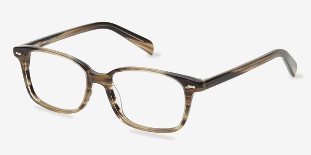 Sway Brown Striped AcetateEyeglass Frames from EyeBuyDirect, Angle View