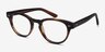 Oversea Brown Striped AcetateEyeglass Frames from EyeBuyDirect, Angle View