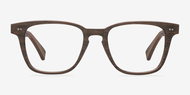 Samson Brown Striped AcétateMontures de lunettes de vue d'EyeBuyDirect, Vue de Face