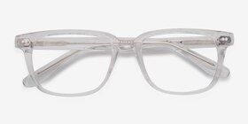 Pacific Transparent Acétate Montures de lunettes de vue d'EyeBuyDirect, Vue Rapprochée