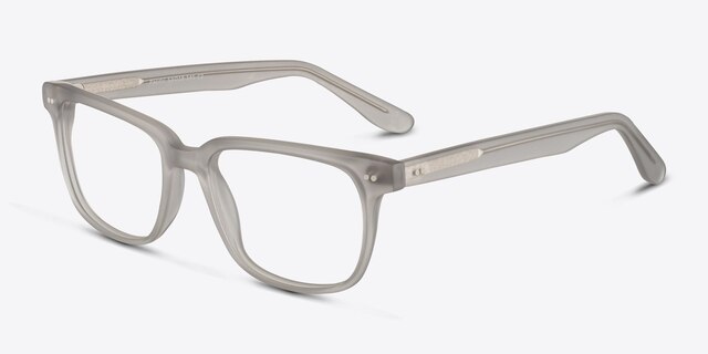 Pacific Clear Gray AcetateEyeglass Frames from EyeBuyDirect, Angle View