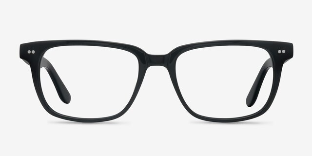 Pacific Noir AcétateMontures de lunettes de vue d'EyeBuyDirect, Vue de Face