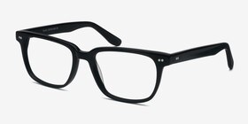 Pacific Noir Acétate Montures de lunettes de vue d'EyeBuyDirect, Vue d'Angle