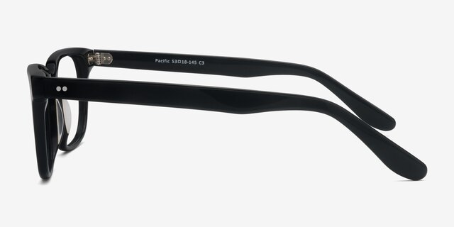 Pacific Noir AcétateMontures de lunettes de vue d'EyeBuyDirect, Vue de Côté