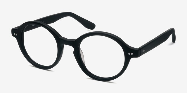 Aprem Matte Black AcetateEyeglass Frames from EyeBuyDirect, Angle View