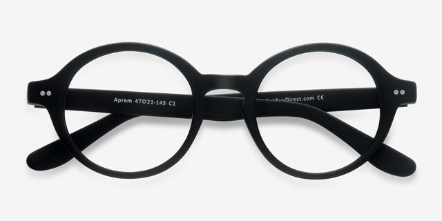 Aprem Matte Black AcetateEyeglass Frames from EyeBuyDirect, Closed View