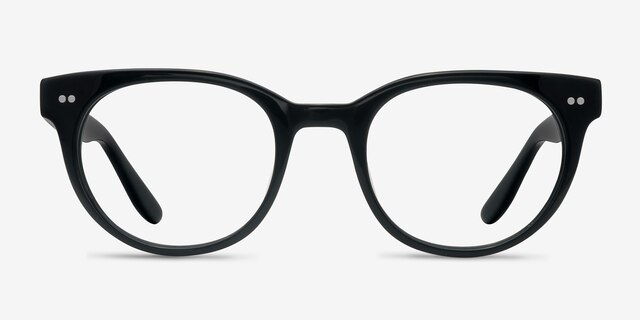 Daybreak Noir AcétateMontures de lunettes de vue d'EyeBuyDirect, Vue de Face