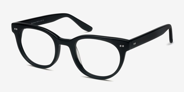Daybreak Noir AcétateMontures de lunettes de vue d'EyeBuyDirect, Vue d'Angle