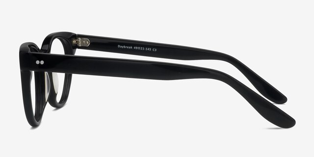 Daybreak Noir AcétateMontures de lunettes de vue d'EyeBuyDirect, Vue de Côté