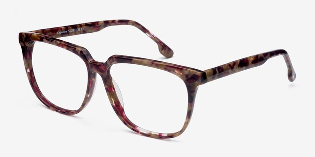 Capucine Red Floral AcetateEyeglass Frames from EyeBuyDirect, Angle View