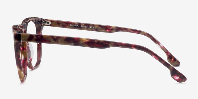 Capucine Red Floral AcetateEyeglass Frames from EyeBuyDirect, Side View