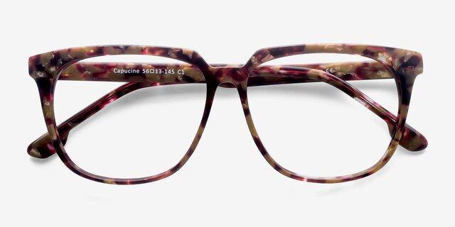 Capucine Red Floral AcetateEyeglass Frames from EyeBuyDirect, Closed View