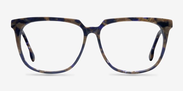 Capucine Blue Floral AcétateMontures de lunettes de vue d'EyeBuyDirect, Vue de Face