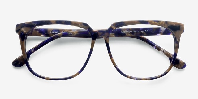 Capucine Blue Floral AcétateMontures de lunettes de vue d'EyeBuyDirect, Vue Rapprochée