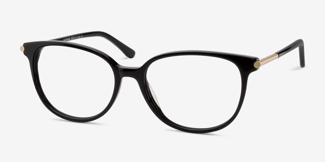 Jasmine Black AcetateEyeglass Frames from EyeBuyDirect, Angle View