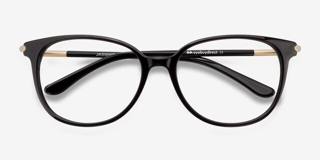 Jasmine Black AcetateEyeglass Frames from EyeBuyDirect, Closed View