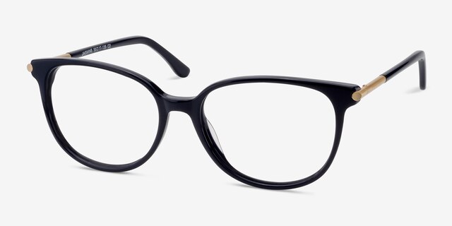 Jasmine Bleu marine AcétateMontures de lunettes de vue d'EyeBuyDirect, Vue d'Angle