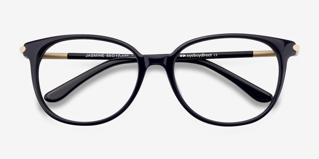 Jasmine Bleu marine AcétateMontures de lunettes de vue d'EyeBuyDirect, Vue Rapprochée