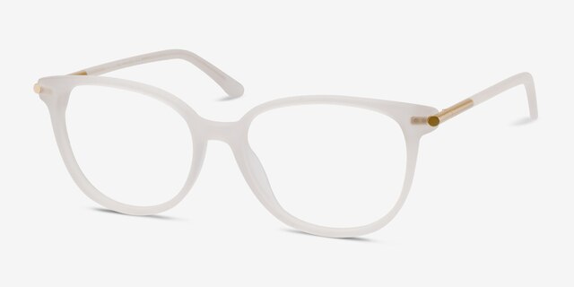 Jasmine Blanche AcétateMontures de lunettes de vue d'EyeBuyDirect, Vue d'Angle
