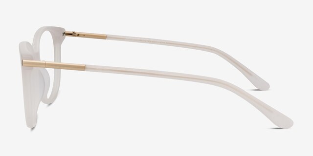 Jasmine Blanche AcétateMontures de lunettes de vue d'EyeBuyDirect, Vue de Côté